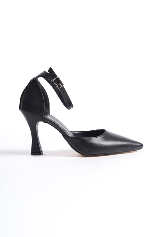 Jany Siyah Cilt Orta Topuklu (8 cm) Klasik Topuklu Ayakkabı