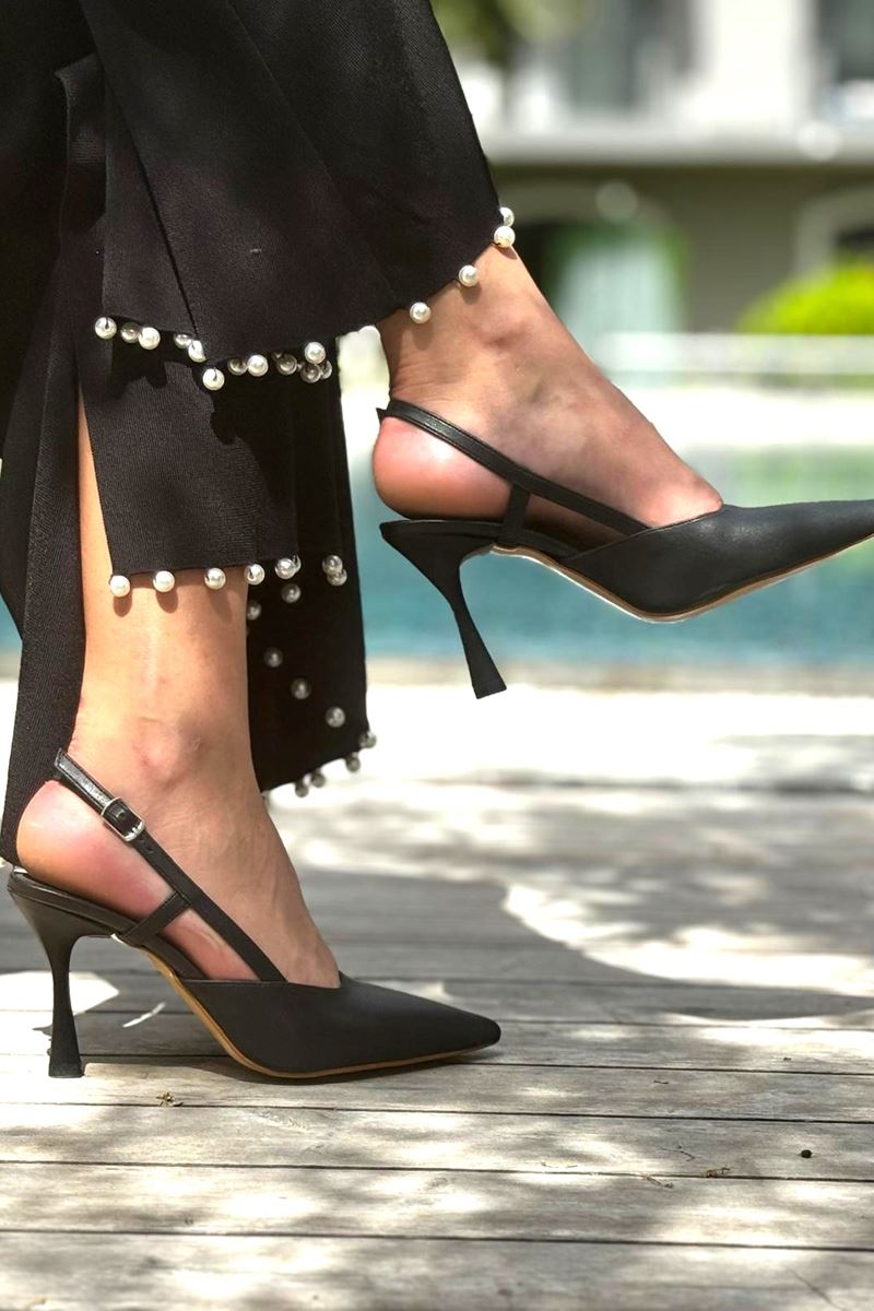 Clara Siyah Cilt Orta Topuklu(6-8 cm) Klasik Topuklu Ayakkabı