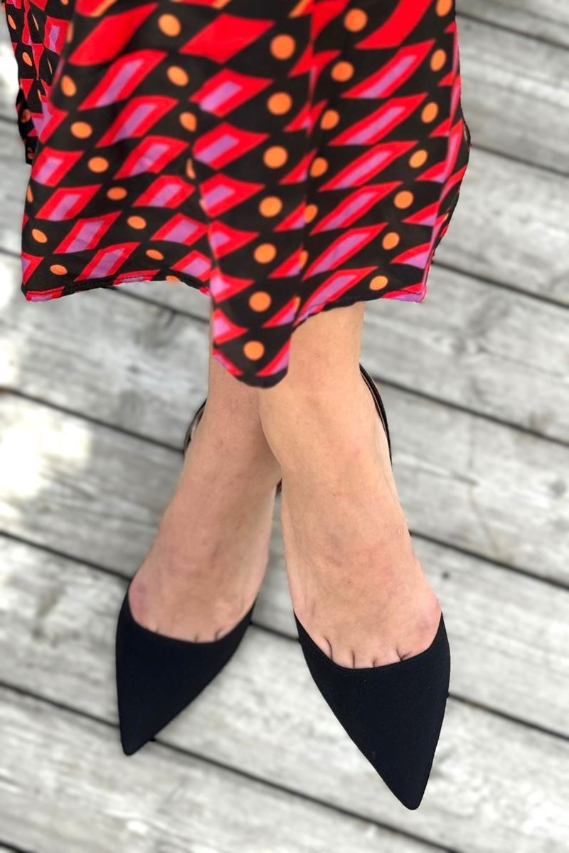 Addison Siyah Süet Alçak Topuklu(4-6 cm) Klasik Topuklu Ayakkabı