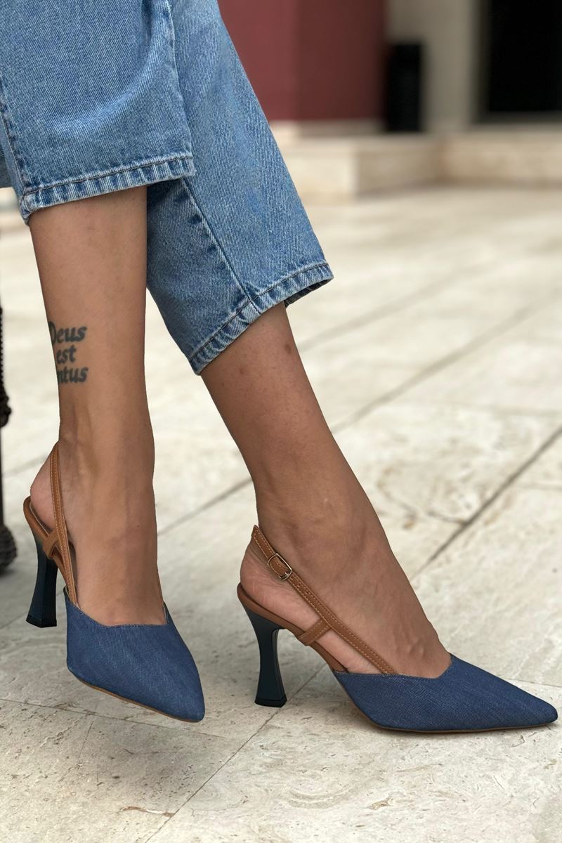 Estelle Lacivert Kot Orta Topuklu(8 cm) Klasik Topuklu Kadın Ayakkabı