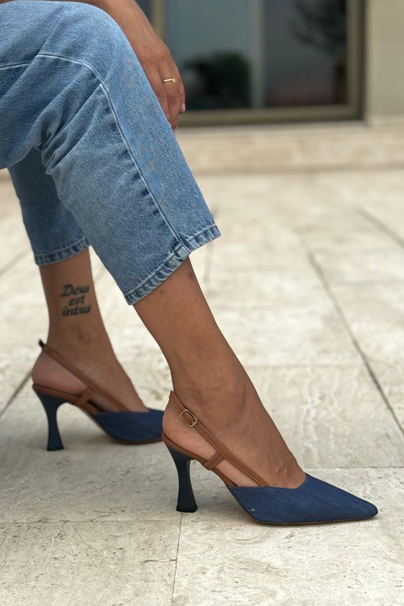 Estelle Lacivert Kot Orta Topuklu(8 cm) Klasik Topuklu Kadın Ayakkabı