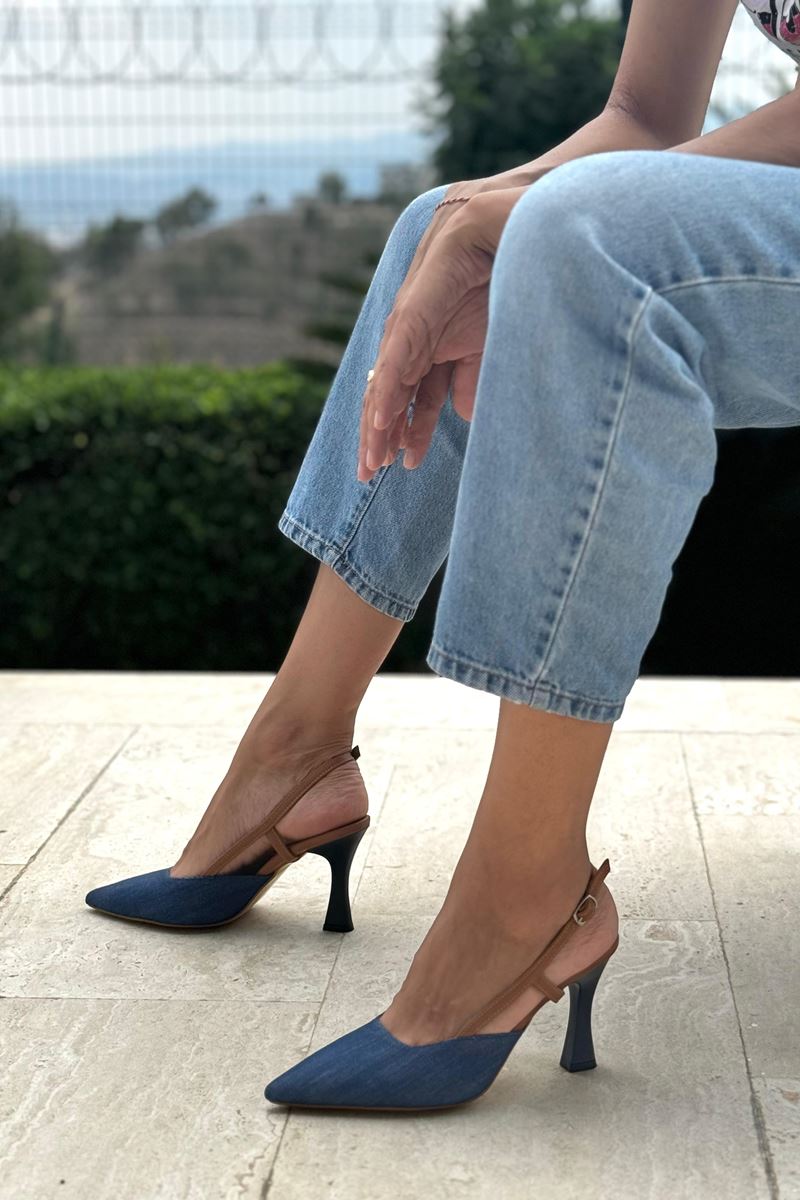 Estelle Lacivert Kot Orta Topuklu(8 cm) Klasik Topuklu Kadın Ayakkabı