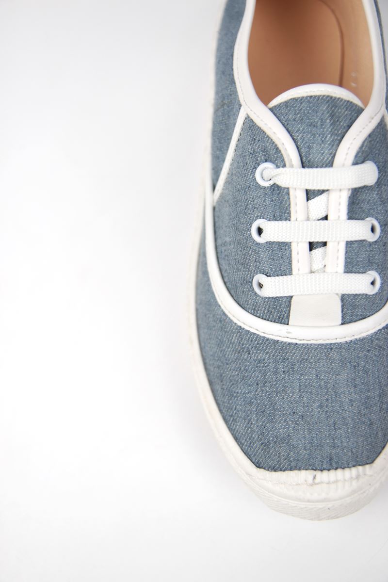 Lona Kadın Kot Beyaz Taban Bağcıklı Sneakers