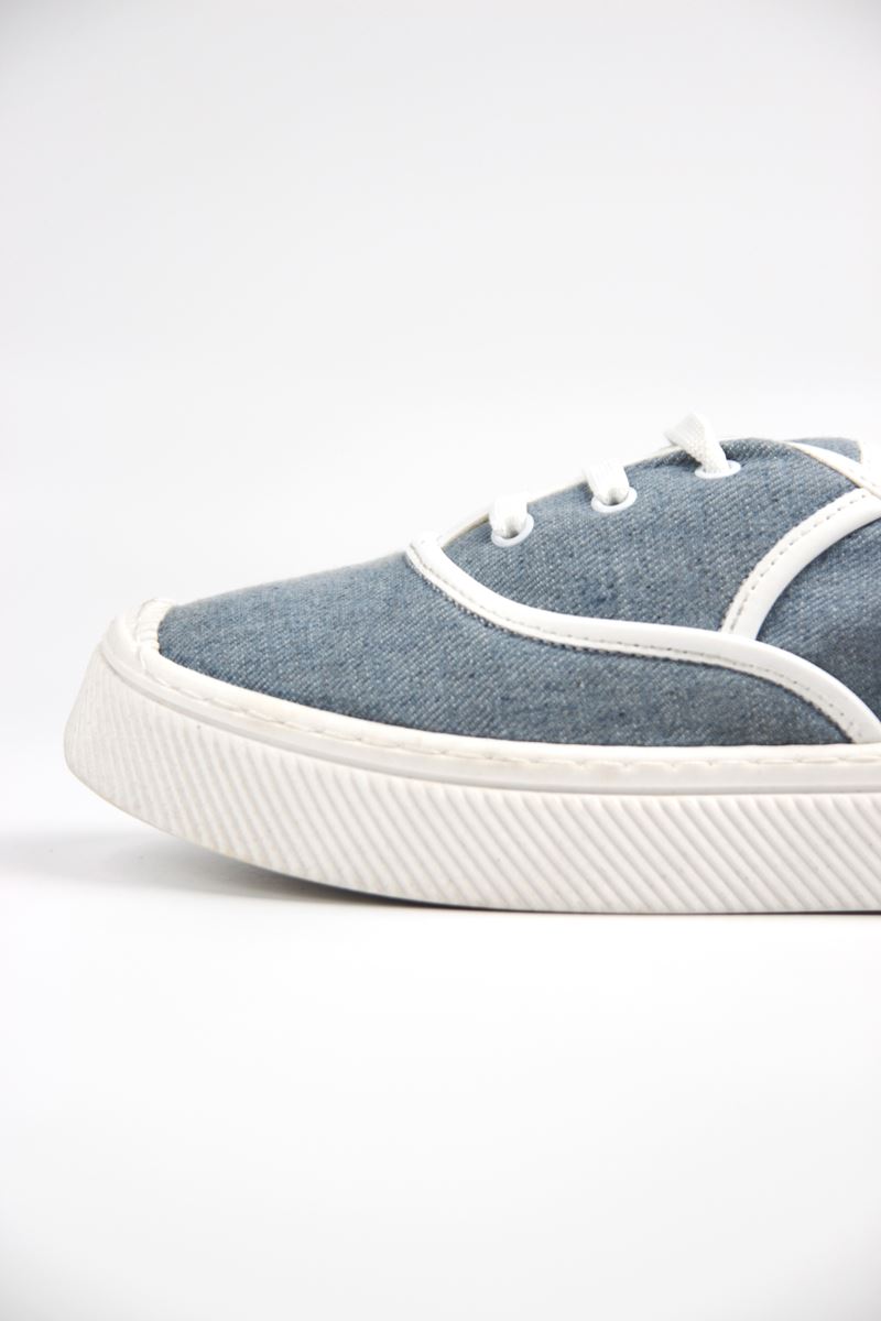 Lona Kadın Kot Beyaz Taban Bağcıklı Sneakers