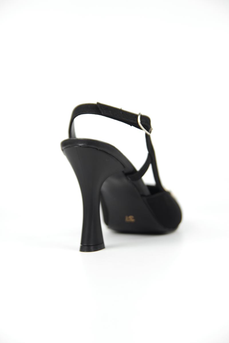 Clara Siyah Süet Orta Topuklu(8 cm) Klasik Topuklu Ayakkabı