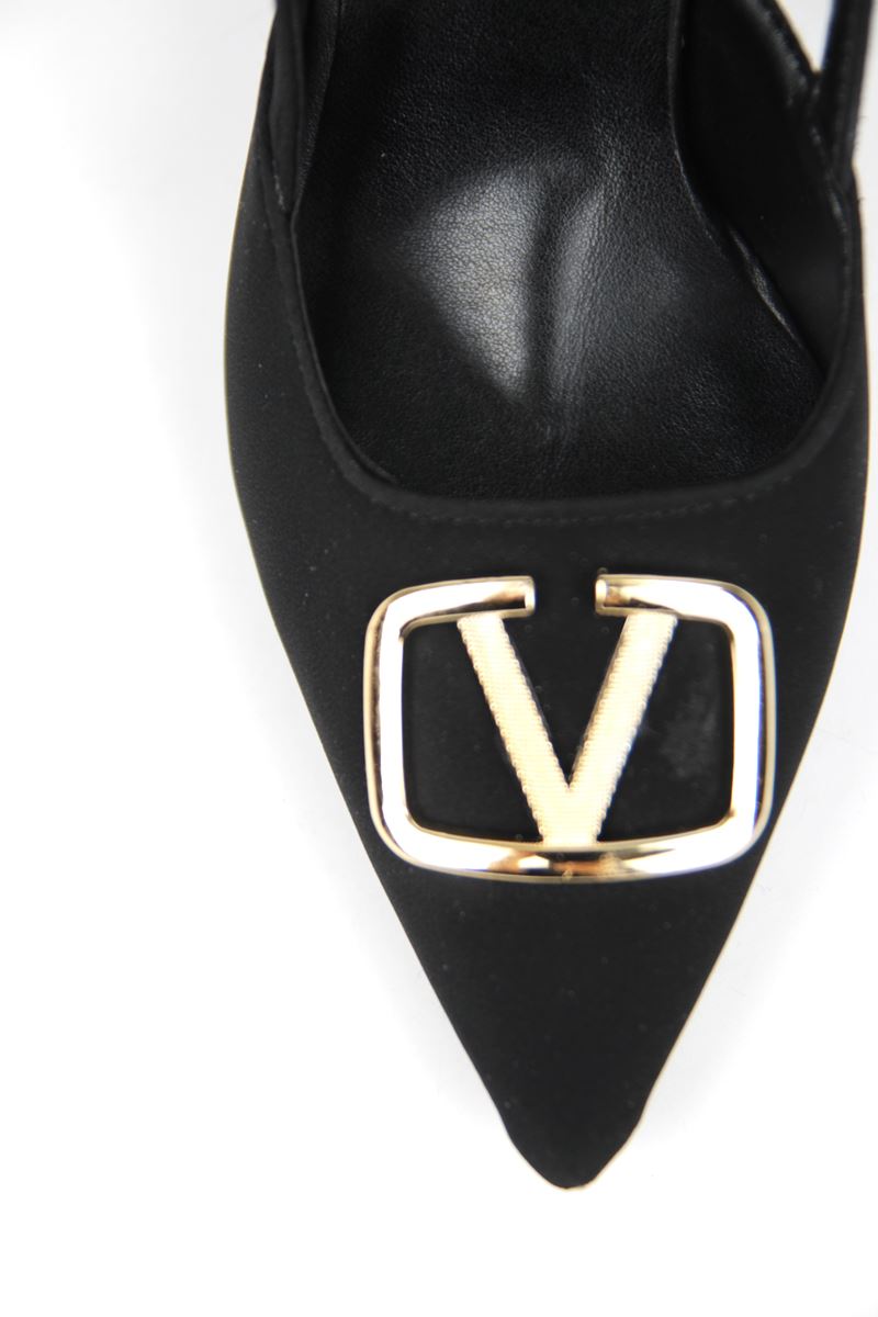 Clara Siyah Süet Orta Topuklu(8 cm) Klasik Topuklu Ayakkabı