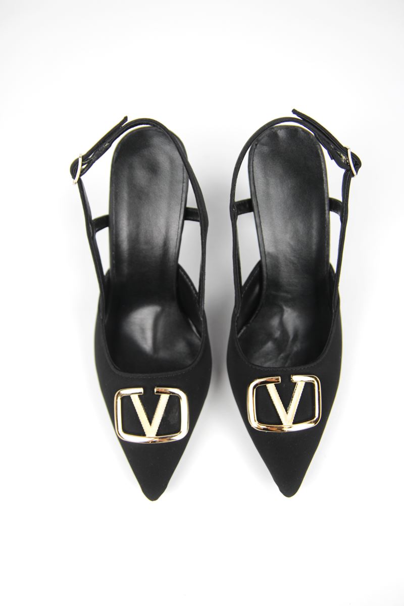 Clara Siyah Süet Orta Topuklu(8 cm) Klasik Topuklu Ayakkabı