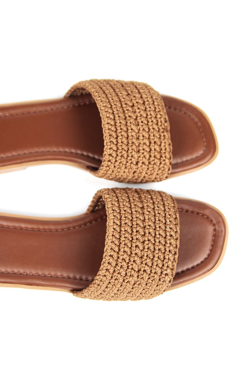 Joyce Kadın El Örgü Taba Terlik