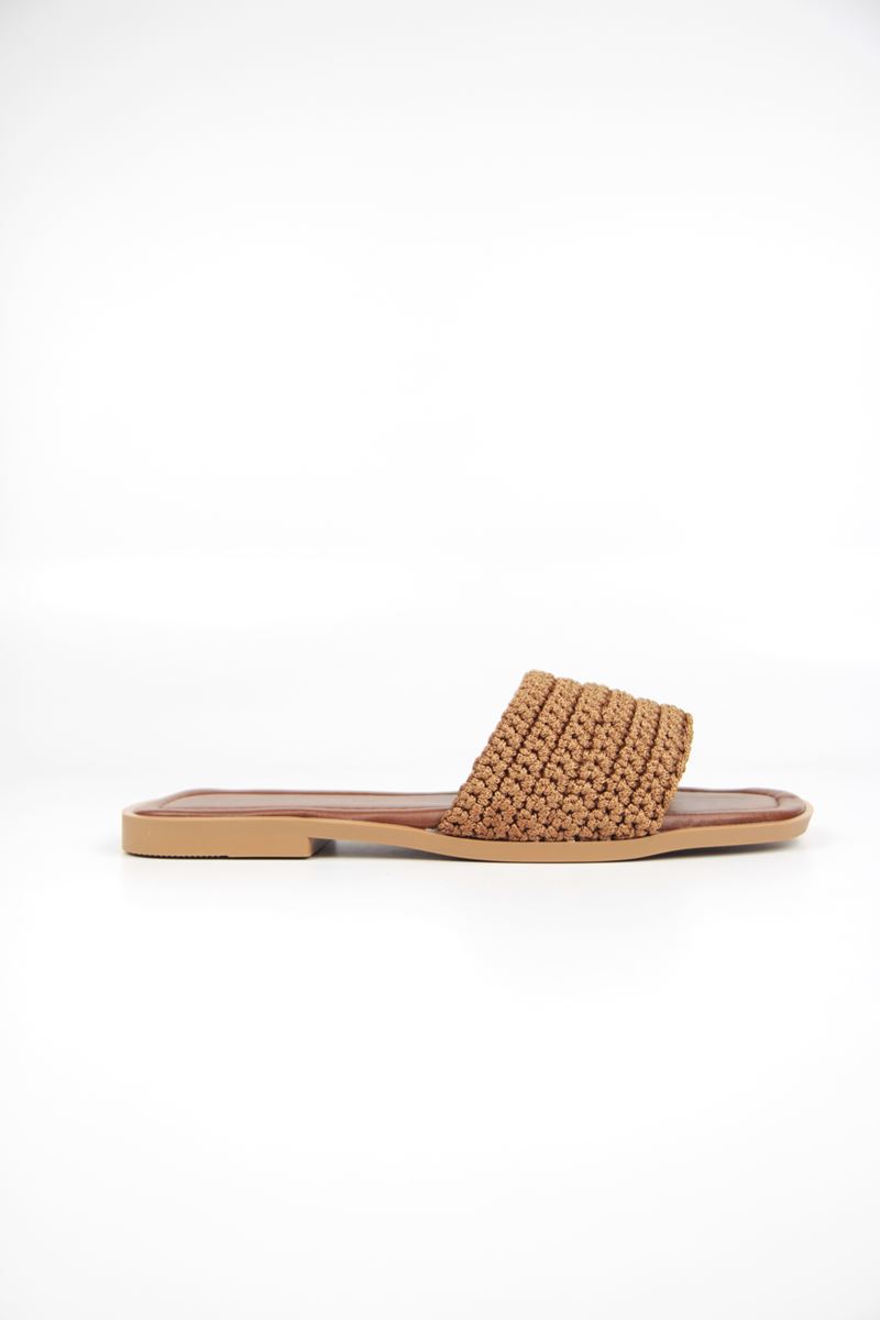 Joyce Kadın El Örgü Taba Terlik