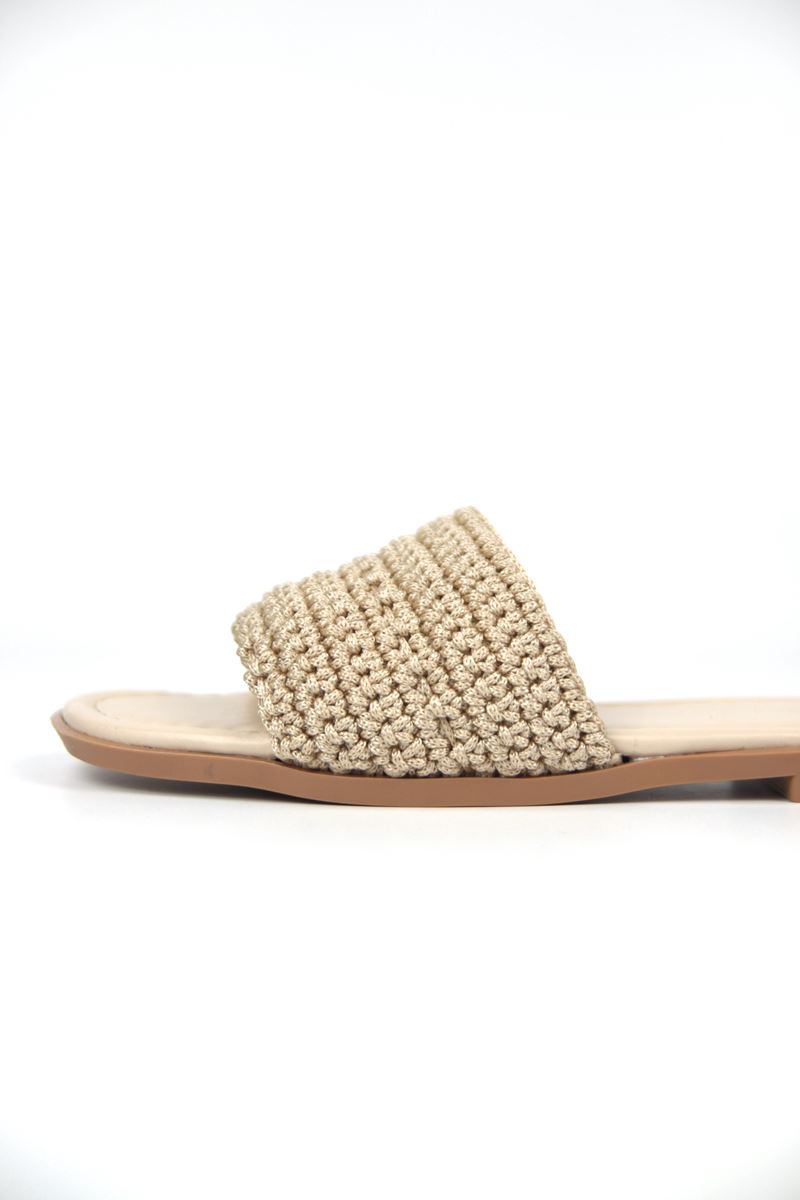 Joyce Kadın El Örgü Bej Terlik