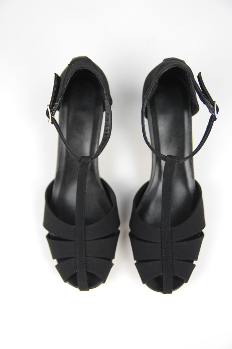 Queenn Kadın Klasik Kısa Topuklu (4 cm) Ayakkabı  Siyah Süet