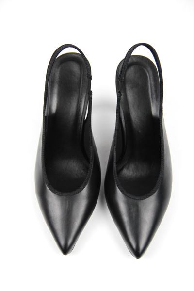 Texass Siyah Cilt Orta Topuklu (8 cm) Topuklu Ayakkabı