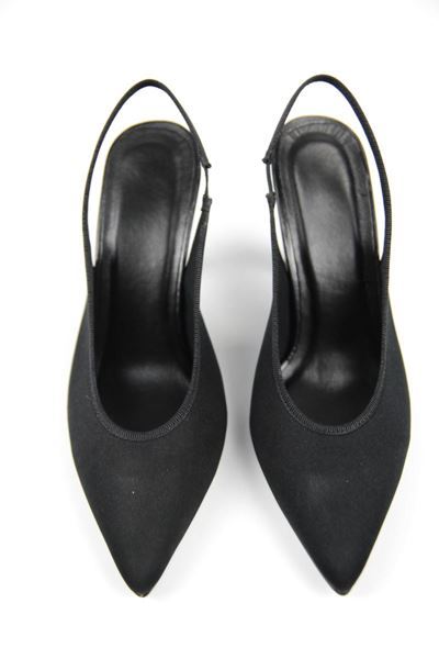 Texass Kadın Siyah Mat Saten Orta Topuklu (8 cm) Topuklu Ayakkabı