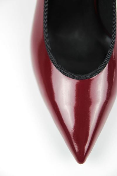 Texass Bordo Cilt Orta Topuklu (8 cm)  Kadın Topuklu Ayakkabı