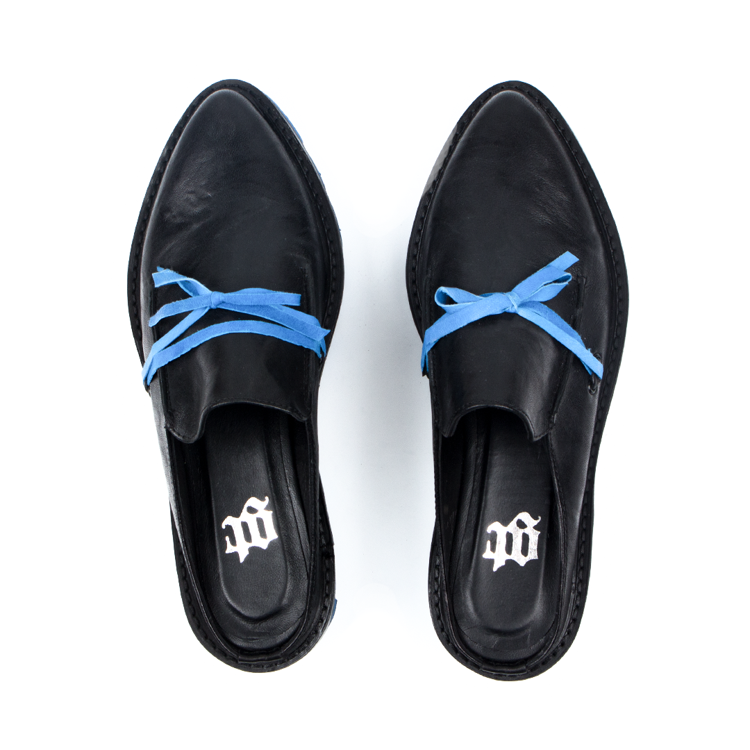 Signature K-Mavi Kurdela Deri Terlik