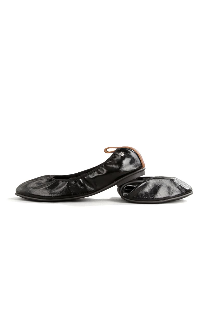 Letizia Esnek Taban Katlanabilir Siyah Rugan Babet Kadın Ayakkabı