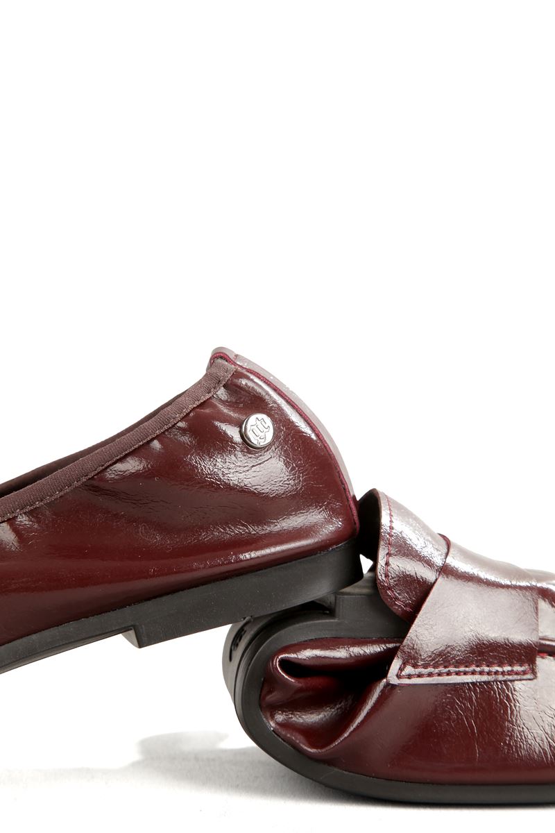 Amaranta Esnek Taban Katlanabilir Bordo Rugan Babet Kadın Ayakkabı