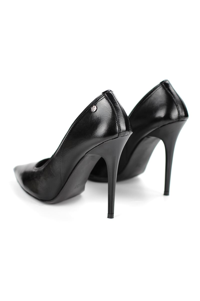 Arabella Esnek Yumuşak Kaymaz Taban (11 cm) Siyah Rugan Kadın Topuklu Ayakkabı