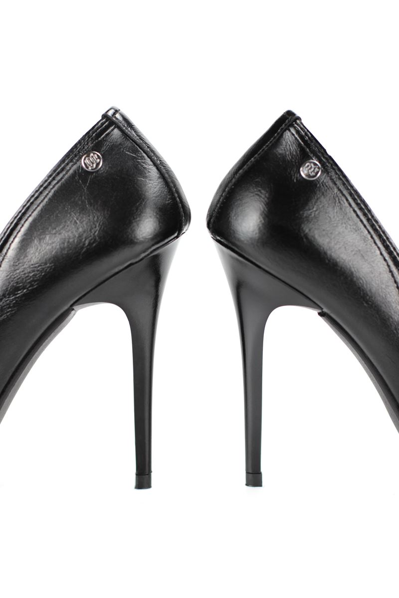 Arabella Esnek Yumuşak Kaymaz Taban (11 cm) Siyah Rugan Kadın Topuklu Ayakkabı