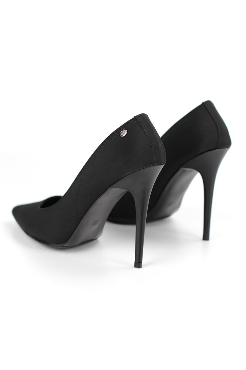 Arabella Esnek Yumuşak Kaymaz Taban (11 cm) Siyah Süet Kadın Topuklu Ayakkabı