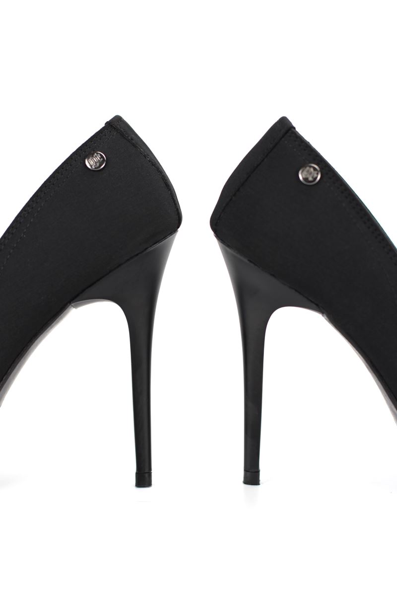 Arabella Esnek Yumuşak Kaymaz Taban (11 cm) Siyah Süet Kadın Topuklu Ayakkabı