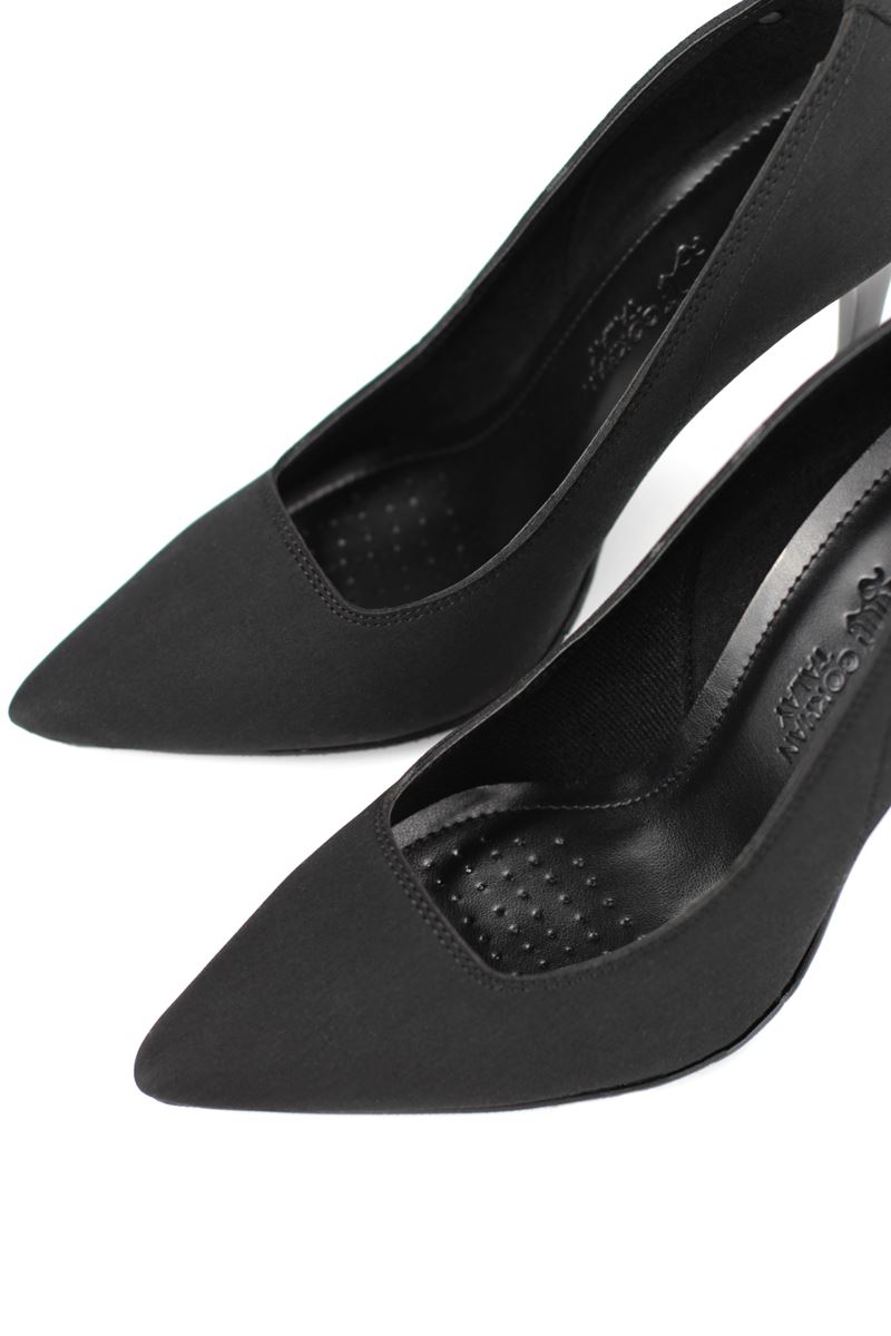 Arabella Esnek Yumuşak Kaymaz Taban (11 cm) Siyah Süet Kadın Topuklu Ayakkabı