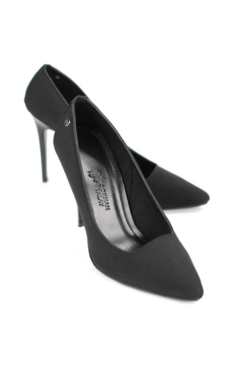 Arabella Esnek Yumuşak Kaymaz Taban (11 cm) Siyah Süet Kadın Topuklu Ayakkabı