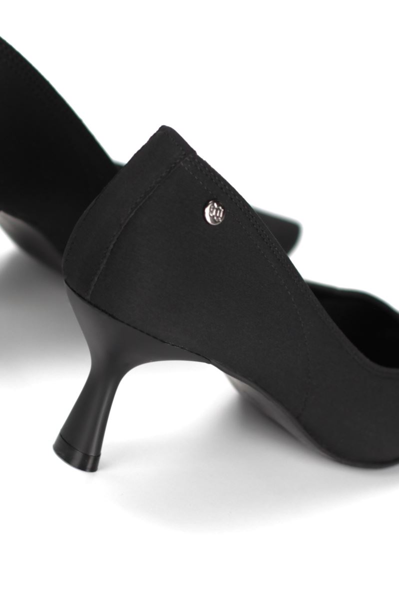 Zelia Esnek Yumuşak Kaymaz Taban (4 cm) Siyah Süet Kadın Topuklu Ayakkabı