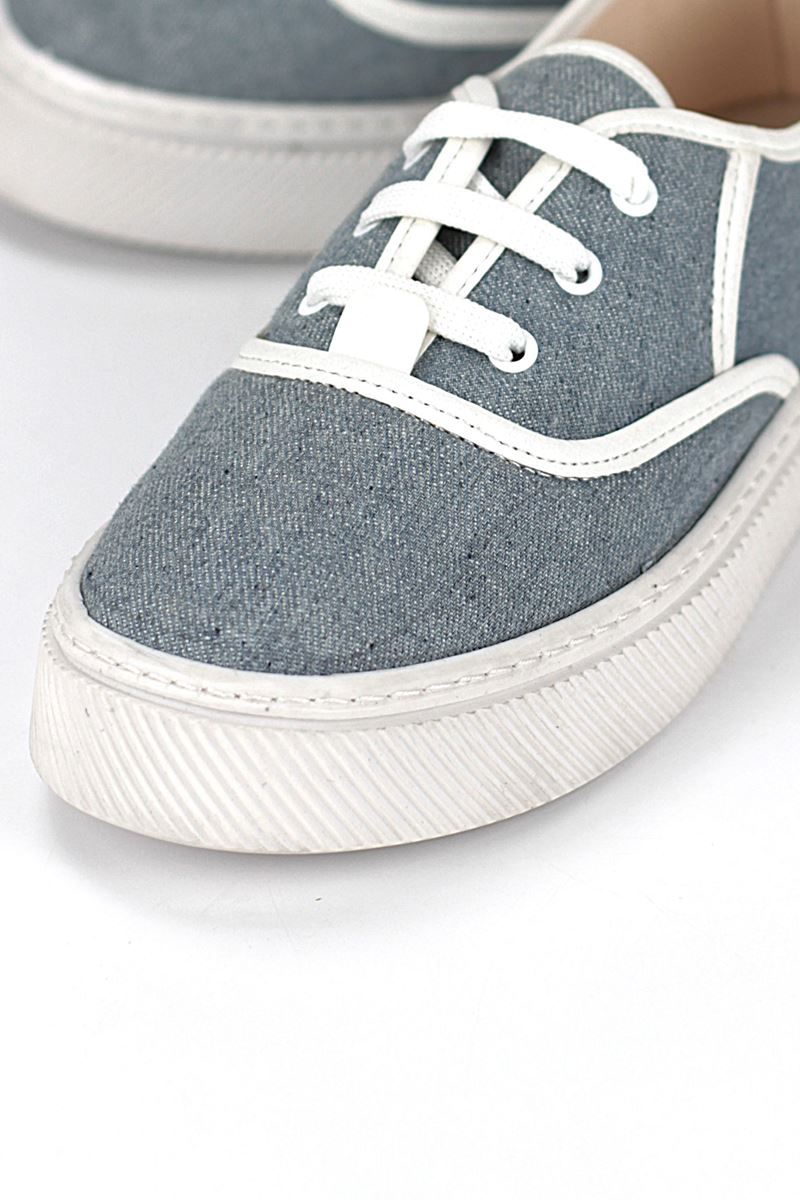 Sage  Mavi Keten Kadın Sneaker Spor Ayakkabı