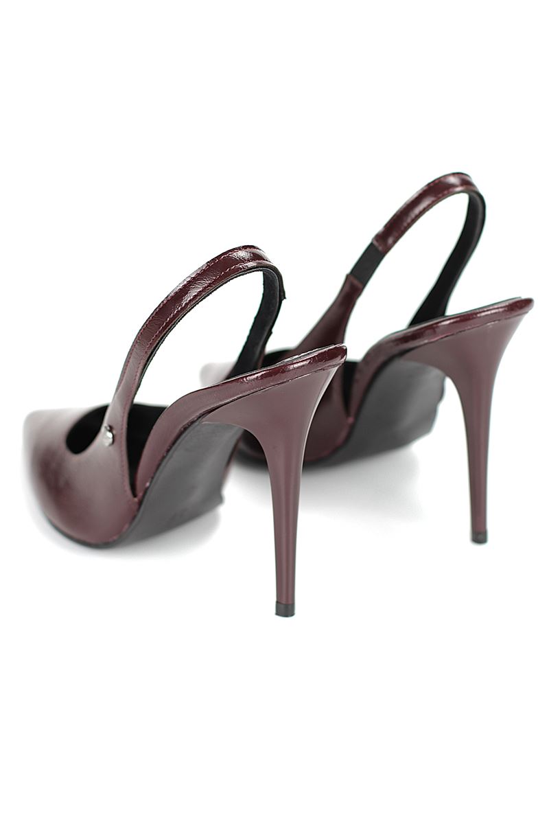 Zerina Bordo Rugan Esnek Yumuşak Kaymaz Taban İnce Topuklu (11cm) Kadın Stiletto