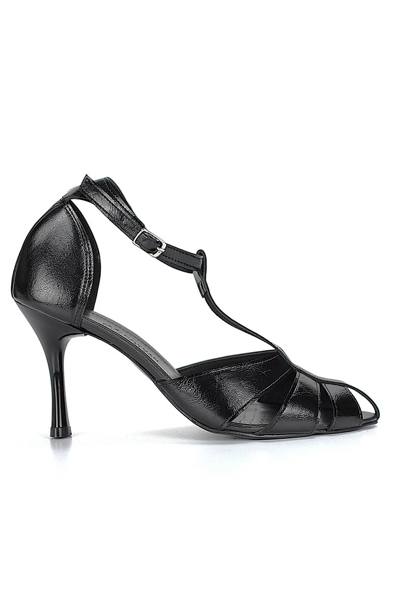 Princess Kadın Klasik Topuklu Ayakkabı Siyah Rugan