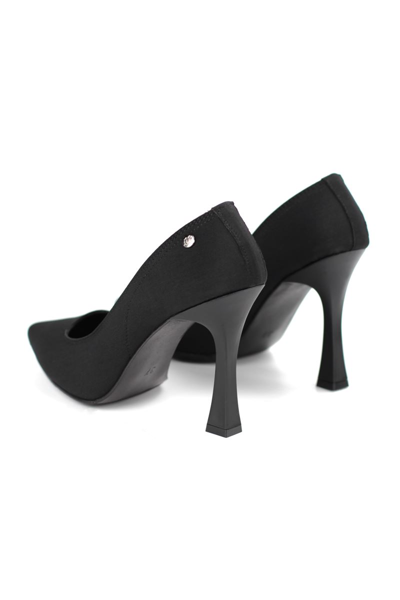 Ravyn Siyah Süet Yüksek Topuklu (10 cm) Klasik Topuklu Ayakkabı