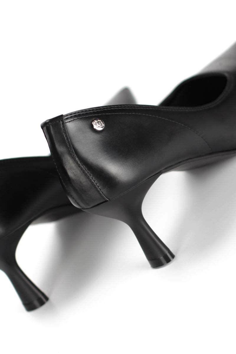 Abbey Siyah Cilt Orta Topuklu (4-6 cm) Klasik Topuklu Ayakkabı