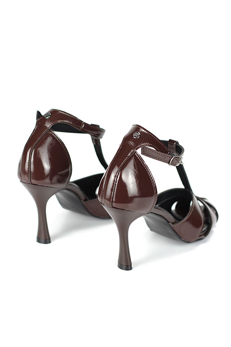 Princess Kadın Klasik Topuklu Ayakkabı Kahverengi Rugan