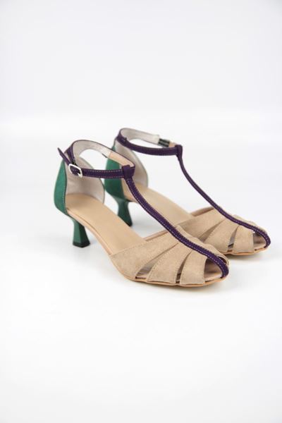 Queenn Kadın Klasik Kısa Topuklu (6 cm) Ayakkabı Multi Vizon