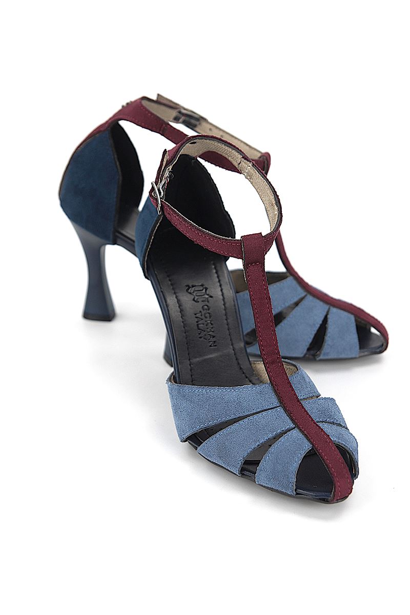 Princess Kadın Klasik Topuklu Ayakkabı Mavi Süet