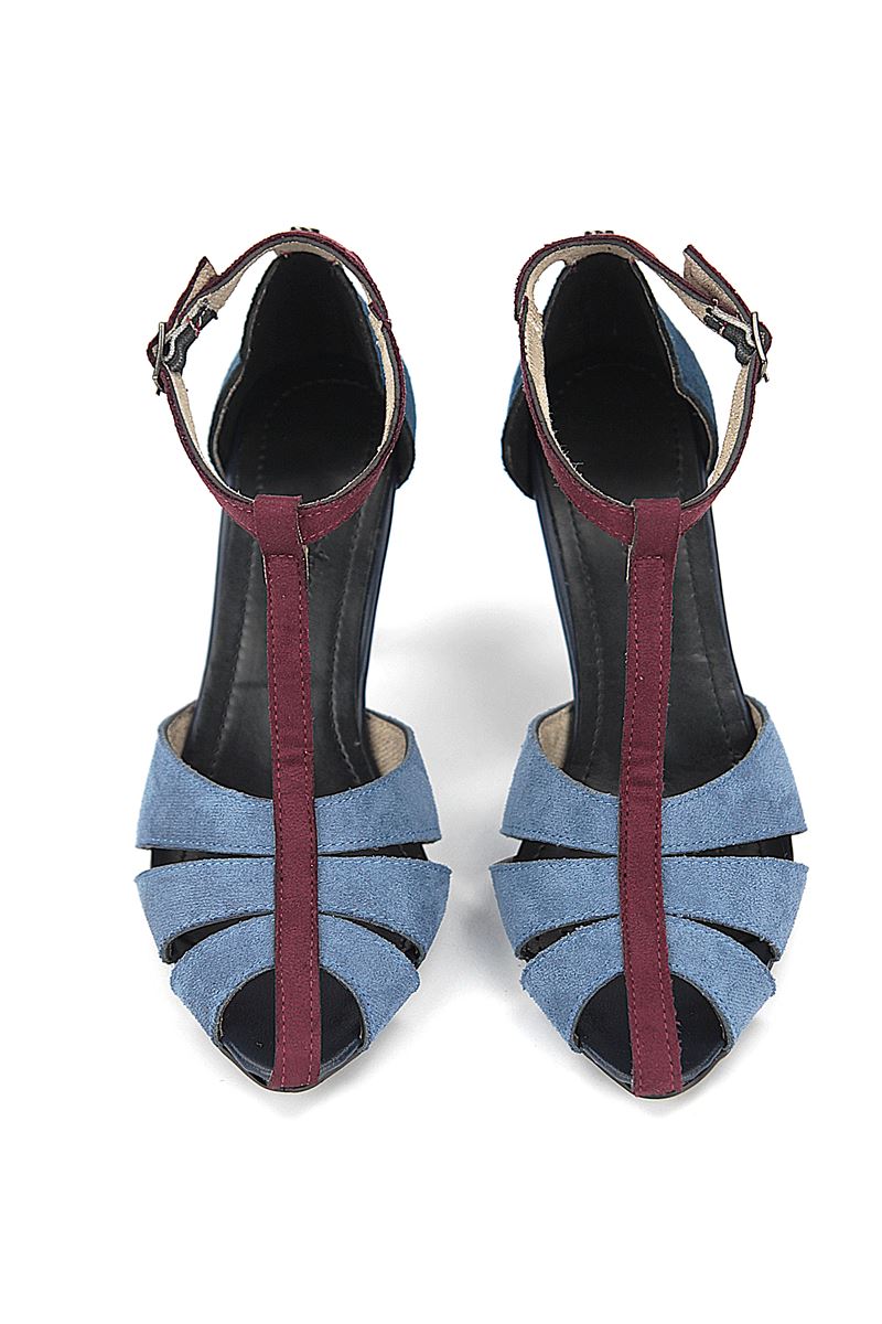 Princess Kadın Klasik Topuklu Ayakkabı Mavi Süet