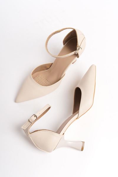 Elsa Bej Cilt Orta Topuklu (6 cm) Klasik Topuklu Ayakkabı