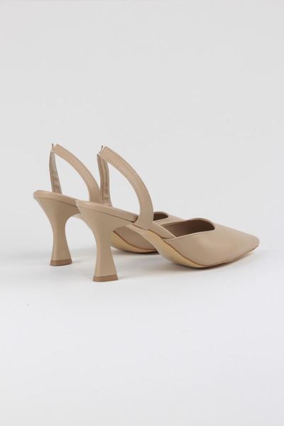 Jolie Nude Desenli Kumaş (6 cm) Klasik Topuklu Ayakkabı