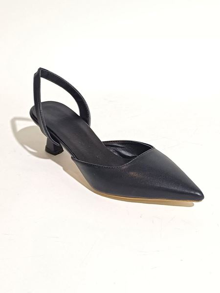 Addison Siyah Cilt Alçak Topuklu(4 cm) Klasik Topuklu Ayakkabı