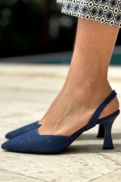 Jolie Lacivert Kot Orta Topuklu(6 cm) Klasik Topuklu Ayakkabı