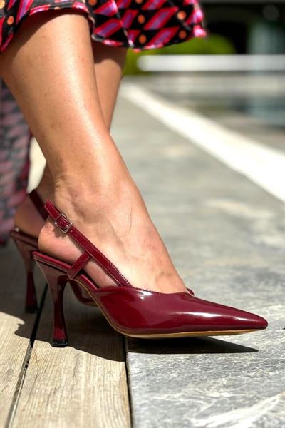 Clara Bordo Rugan Orta Topuklu(8 cm) Klasik Topuklu Ayakkabı