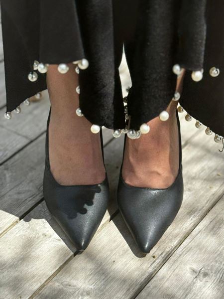 Clara Siyah Cilt Orta Topuklu(6-8 cm) Klasik Topuklu Ayakkabı