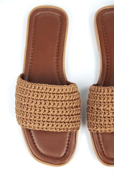 Joyce Kadın El Örgü Taba Terlik