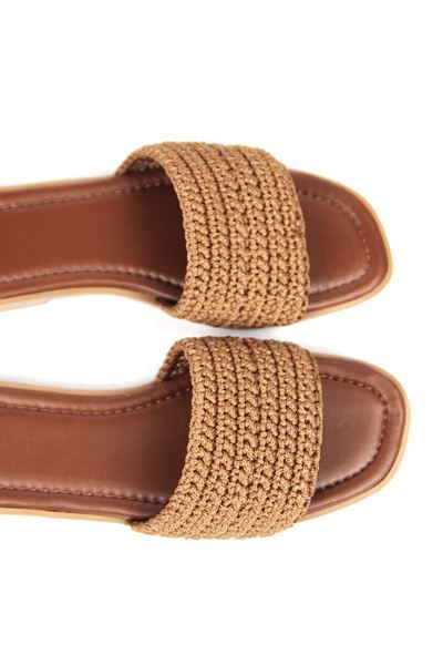 Joyce Kadın El Örgü Taba Terlik