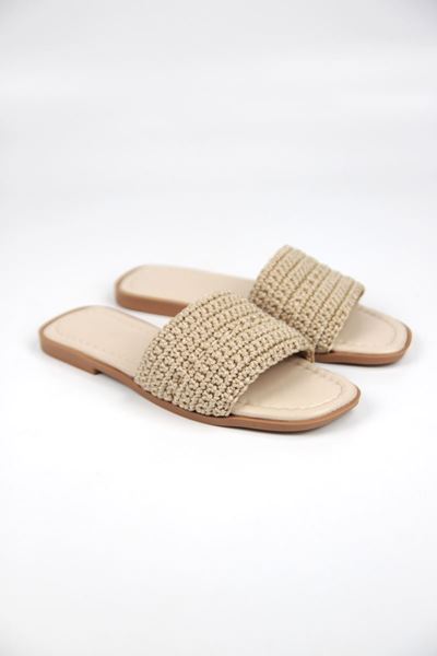 Joyce Kadın El Örgü Bej Terlik