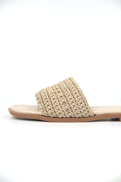 Joyce Kadın El Örgü Bej Terlik