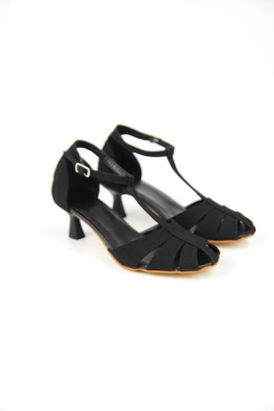 Queenn Kadın Klasik Kısa Topuklu (4 cm) Ayakkabı  Siyah Süet