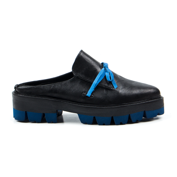 Signature K-Mavi Kurdela Deri Terlik