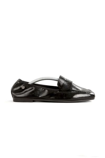 Amaranta Esnek Taban Katlanabilir Siyah Rugan Babet Kadın Ayakkabı